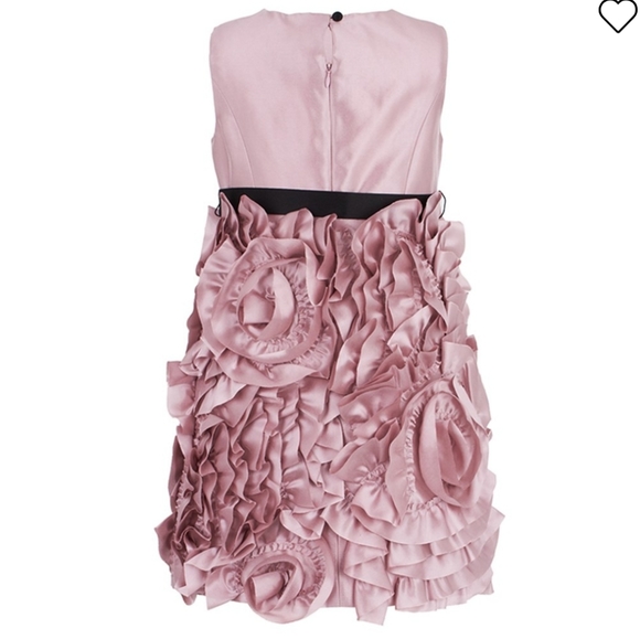 MILLY MINIS FUCHSIA BLACK ROSETTE RUFFLE DRESS 12 14 cy - Picture 5 of 9